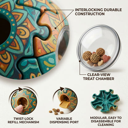MadhtSa™ Interactive Dog and Cat Treat Dispenser Toy | 3D Puzzle Ball Slow Feeder for Mental Stimulation | Durable Enrichment Toy & Boredom Buster for Small and Medium Pets